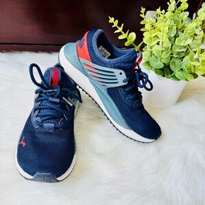 Puma Pacer Future Lace Up Sneakers Youth Boys Size 4.5C Navy Red